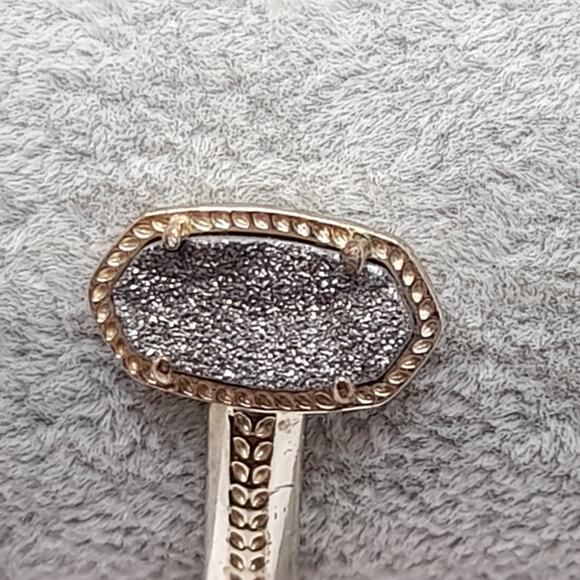 Kendra Scott Elton Cuff Bracelet, Drusy Stones, Gold Tone, 5 3/4 Inches - Picture 9 of 9